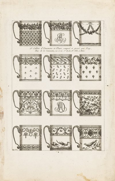 Diseños para tazas de chocolate, Placa 1 del 1er Cahier d